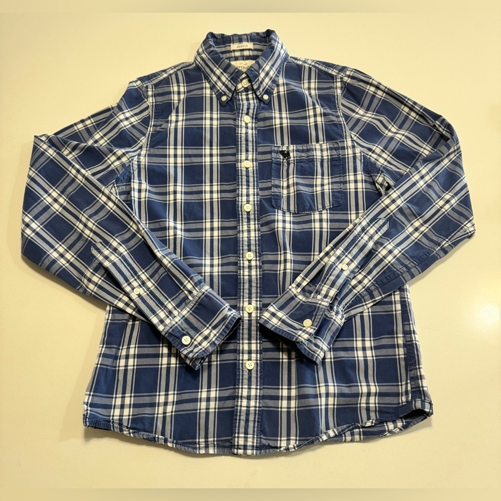 VTG Abercrombie Fitch Long Sleeve Muscle Shirt Button Up Size Medium Plaid Y2K
